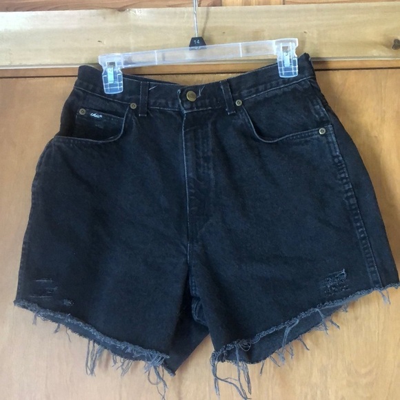 chic Pants - Vintage Chic black cutoff distressed shorts